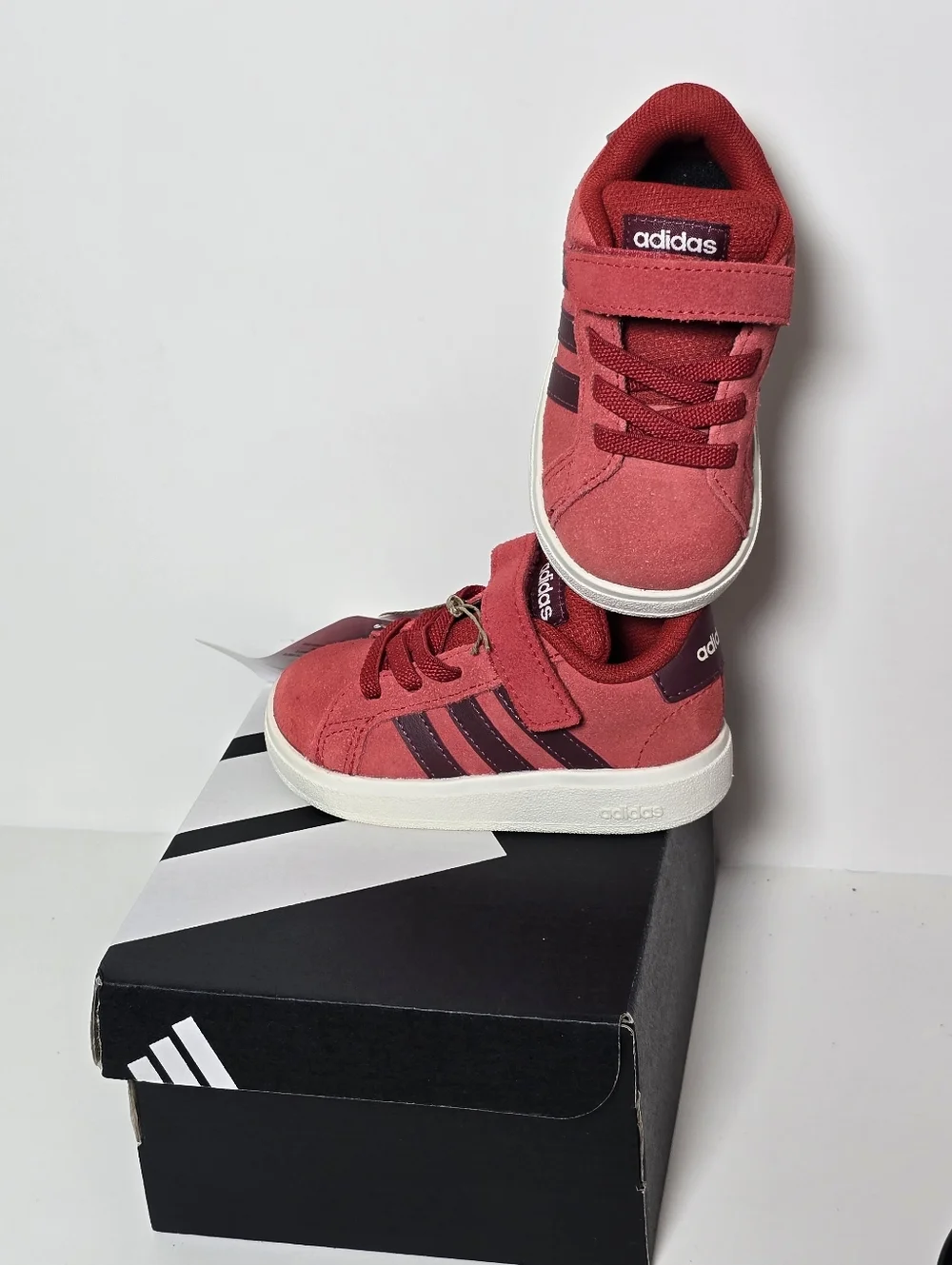 Adidas Grand Court 00s EL I Toddler Red Sneakers Size 5K Nwt - Picture 2 of 8